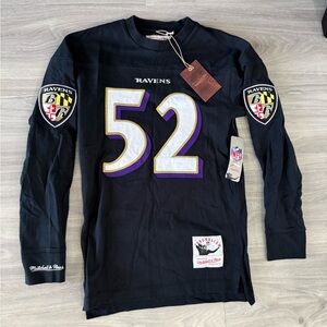 Mitchell & Ness Baltimore Ravens #52 Long Sleeve Throwback Jersey - Black/Purple